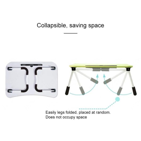 Portable Laptop Desk Stand - Foldable & Non-slip - Pink - Image 9