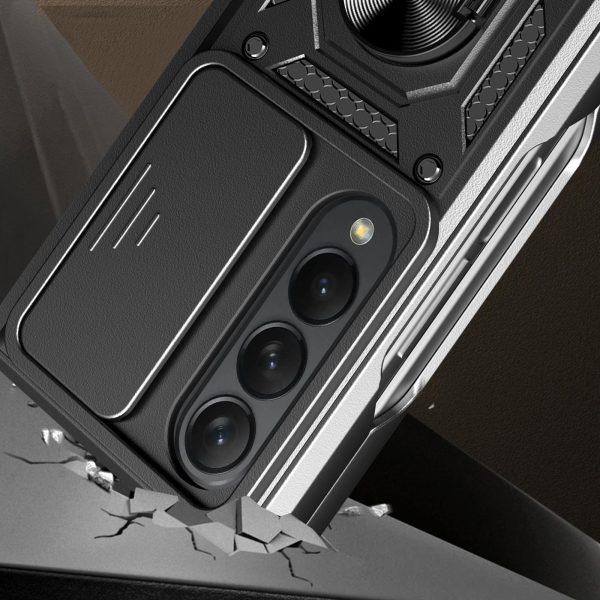 Samsung Galaxy z Fold 4 Tpu Pc Case with Sliding Camera Cover - Black - Image 5