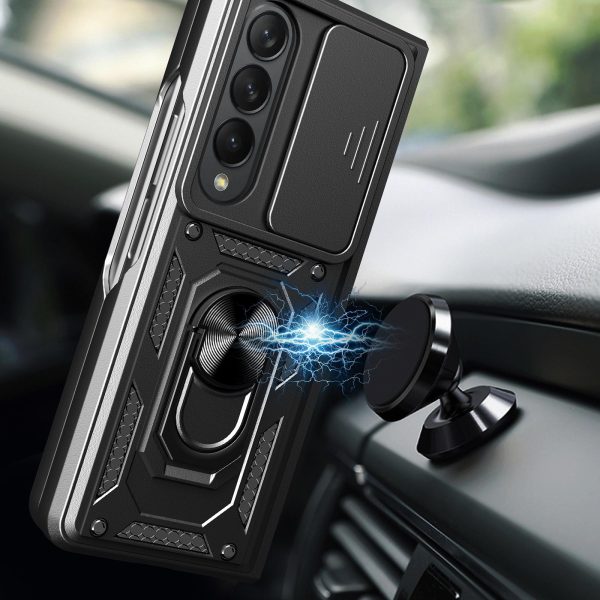 Samsung Galaxy z Fold 4 Tpu Pc Case with Sliding Camera Cover - Black - Image 6