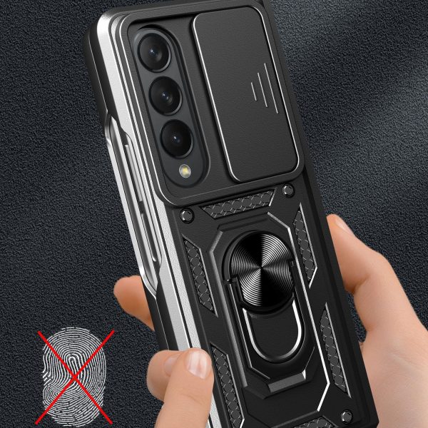 Samsung Galaxy z Fold 4 Tpu Pc Case with Sliding Camera Cover - Black - Image 7