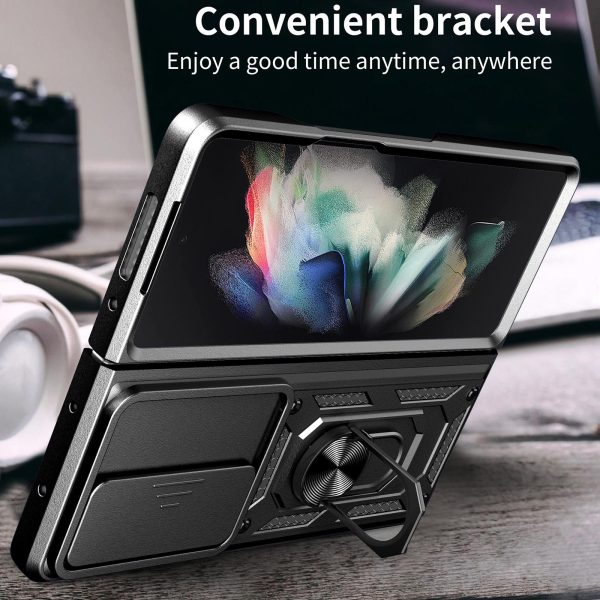 Samsung Galaxy z Fold 4 Tpu Pc Case with Sliding Camera Cover - Black - Image 8