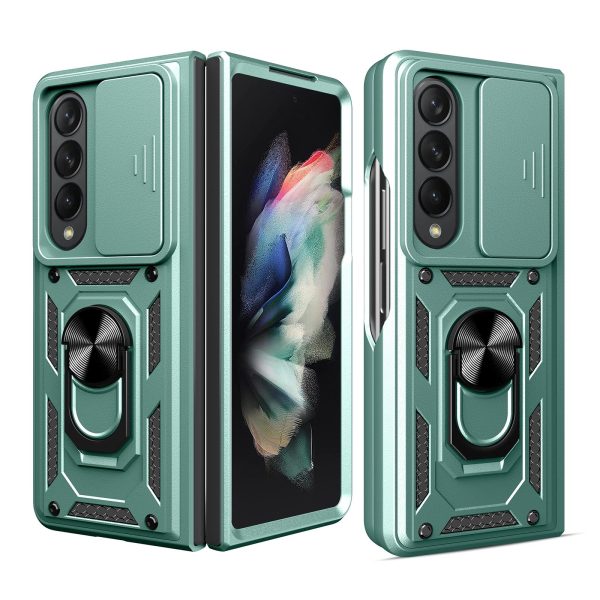 Samsung Galaxy z Fold 4 Tpu Pc Case with Sliding Camera Cover - Black - Image 14