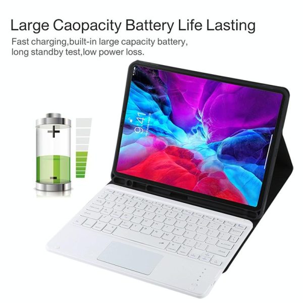 Bluetooth Tablet Case For Ipad Pro 11 With Touchpad & Pen Slot - Detachable Microfiber Leather - Green - Image 7