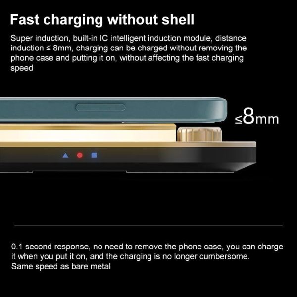 15W 3 In 1 Wireless Charger & Table Lamp - Green - Image 6