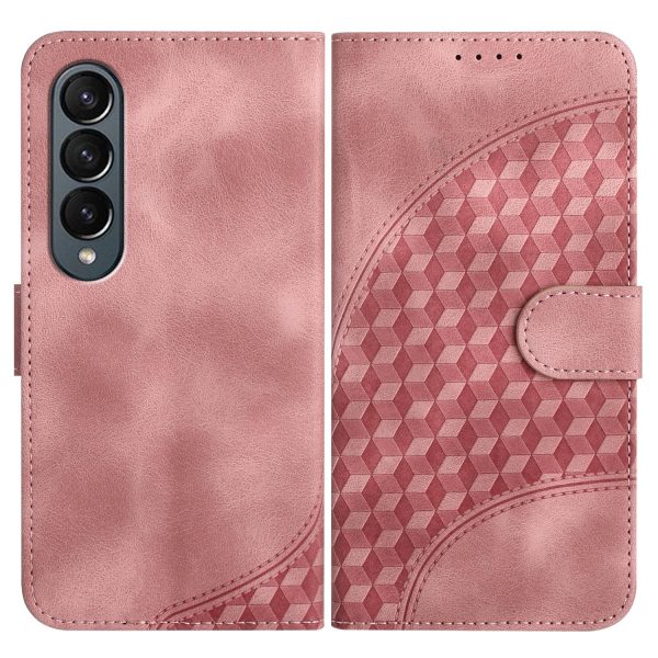 Embossed Elephant Head Phone Case for Samsung Galaxy z Fold 4 5g with Lanyard - Light Blue - Image 2