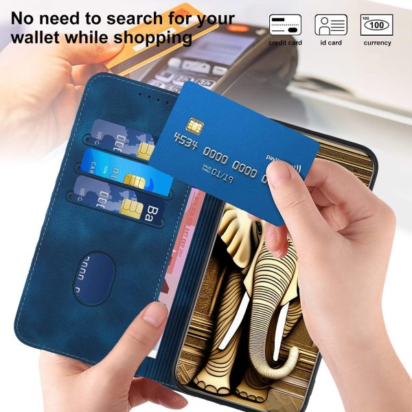 Embossed Elephant Head Phone Case for Samsung Galaxy z Fold 4 5g with Lanyard - Light Blue - Image 13