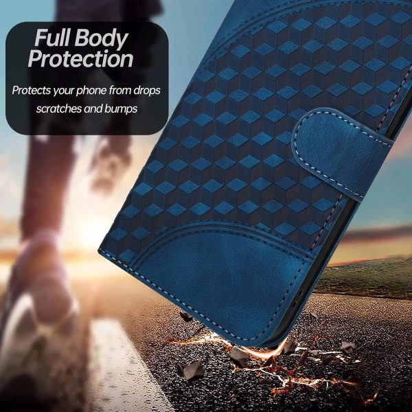 Embossed Elephant Head Phone Case for Samsung Galaxy z Fold 4 5g with Lanyard - Light Blue - Image 14