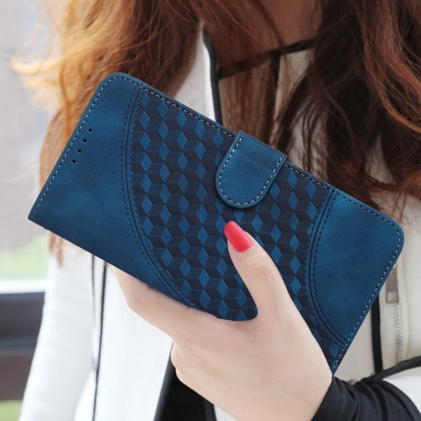 Embossed Elephant Head Phone Case for Samsung Galaxy z Fold 4 5g with Lanyard - Light Blue - Image 15