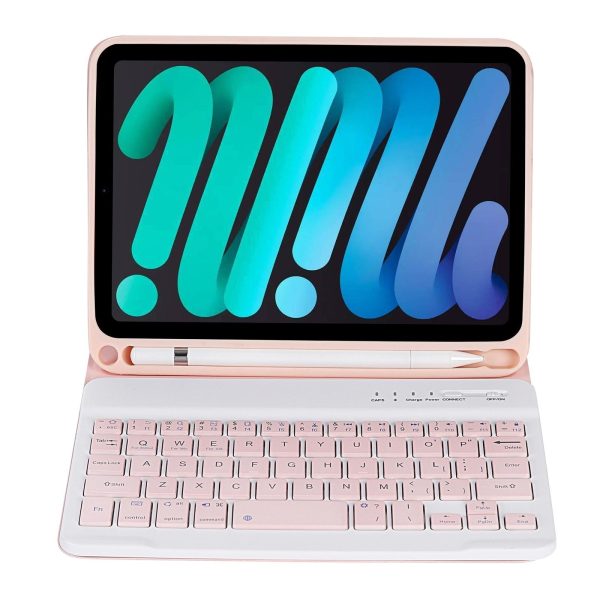 Ultra-Thin Bluetooth Keyboard Tablet Case For Ipad Mini 6 With Stand And Pen Slot - Candy Colour - Green - Image 3