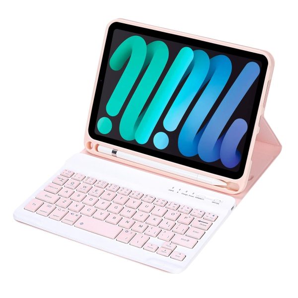 Ultra-Thin Bluetooth Keyboard Tablet Case For Ipad Mini 6 With Stand And Pen Slot - Candy Colour - Green - Image 4
