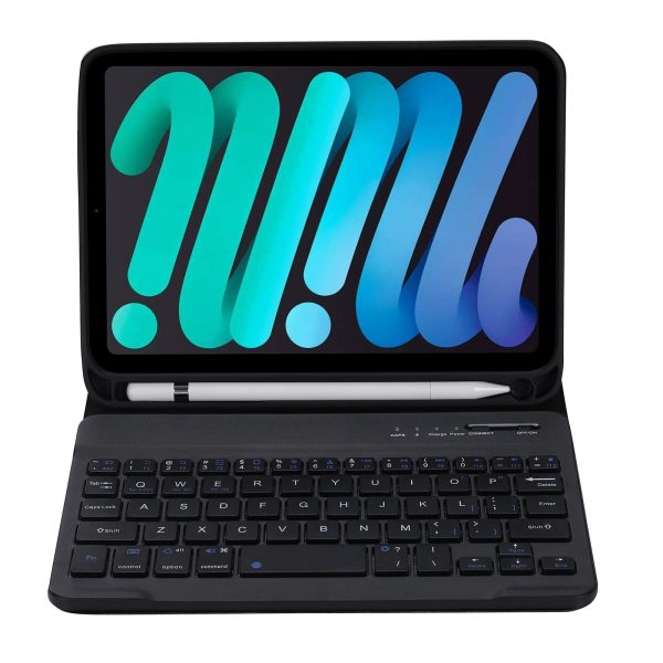 Ultra-Thin Bluetooth Keyboard Tablet Case For Ipad Mini 6 With Stand And Pen Slot - Candy Colour - Green - Image 7