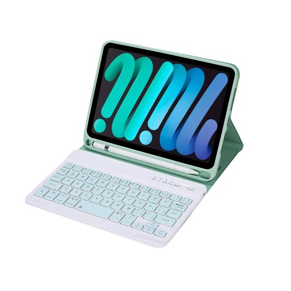 Ultra-Thin Bluetooth Keyboard Tablet Case For Ipad Mini 6 With Stand And Pen Slot - Candy Colour - Green - Image 11
