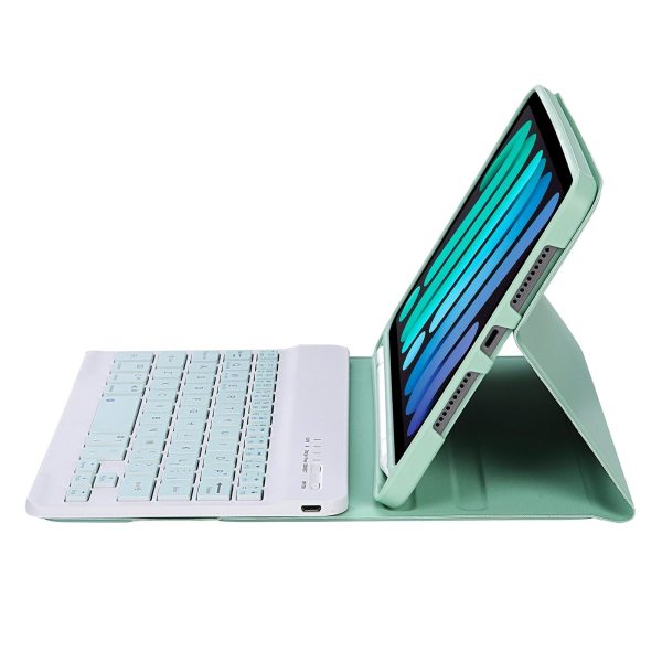 Ultra-Thin Bluetooth Keyboard Tablet Case For Ipad Mini 6 With Stand And Pen Slot - Candy Colour - Green - Image 12