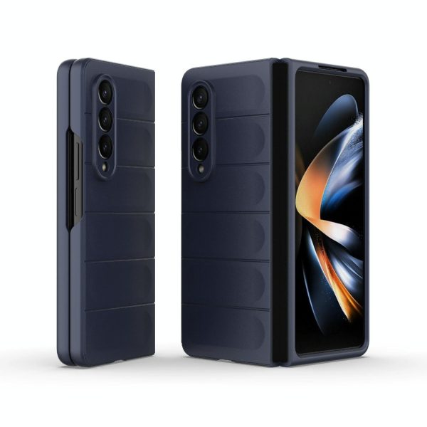 Foldable Shockproof Phone Case with Magic Shield - Slim Design - Dark Blue