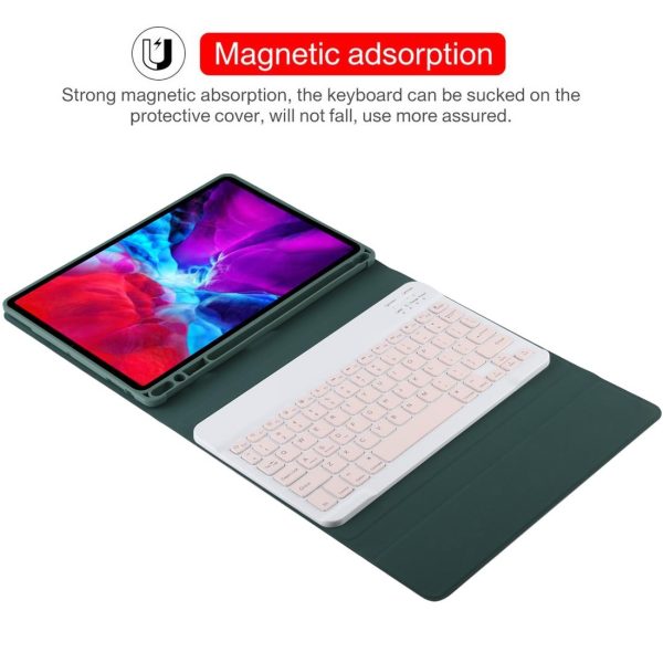 Bluetooth Tablet Case For Ipad Pro 11 With Detachable Microfiber Leather Pen Slot & Holder - Dark Green - Image 8