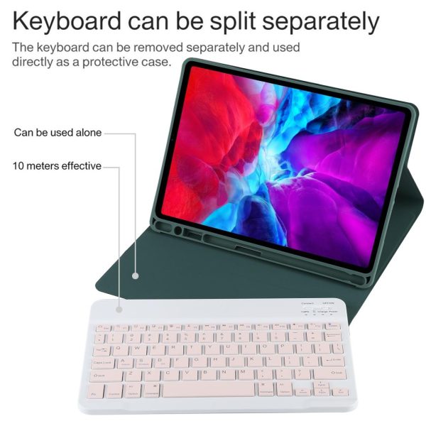 Bluetooth Tablet Case For Ipad Pro 11 With Detachable Microfiber Leather Pen Slot & Holder - Dark Green - Image 9