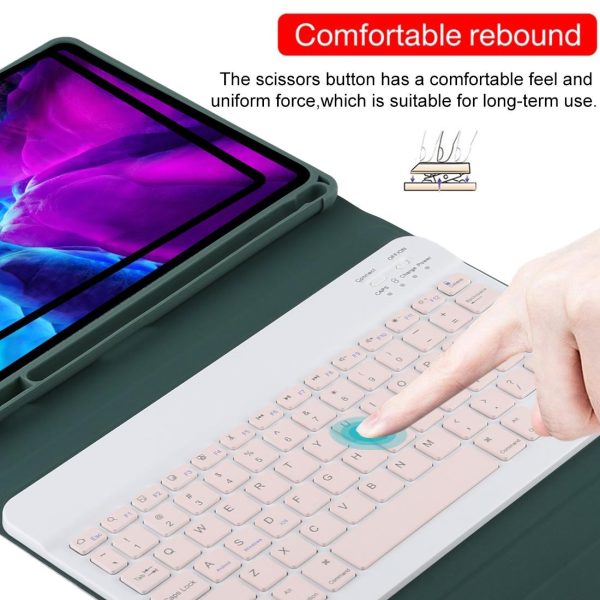 Bluetooth Tablet Case For Ipad Pro 11 With Detachable Microfiber Leather Pen Slot & Holder - Dark Green - Image 10