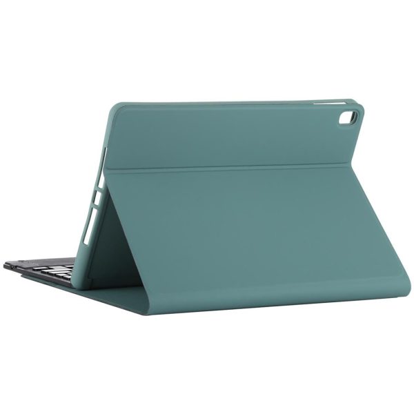 Bluetooth Tablet Case For Ipad 10.2 / Ipad Air 2019 With Touch Pad & Backlight & Pen Holder - Detachable Microfiber Leather - Dark Green - Image 5