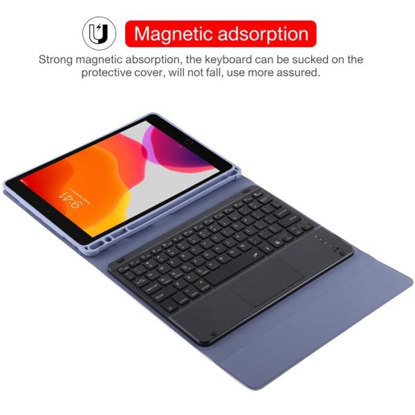 Bluetooth Tablet Case For Ipad 10.2 / Ipad Air 2019 With Touch Pad & Backlight & Pen Holder - Detachable Microfiber Leather - Dark Green - Image 9