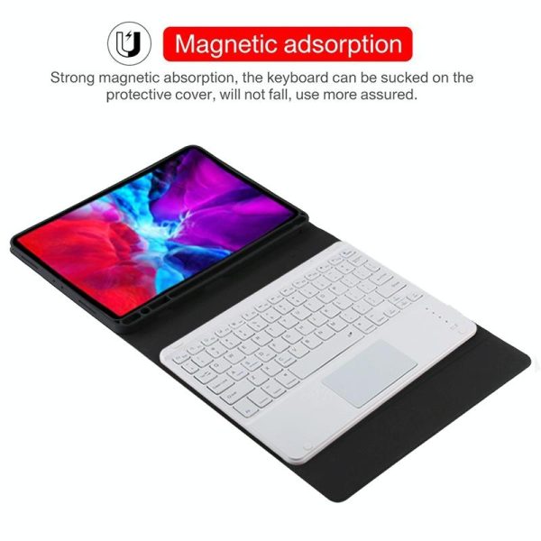 Bluetooth Tablet Case For Ipad Pro 11 With Touchpad & Pen Slot - Detachable Microfiber Leather - Dark Green - Image 8