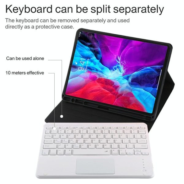 Bluetooth Tablet Case For Ipad Pro 11 With Touchpad & Pen Slot - Detachable Microfiber Leather - Dark Green - Image 9