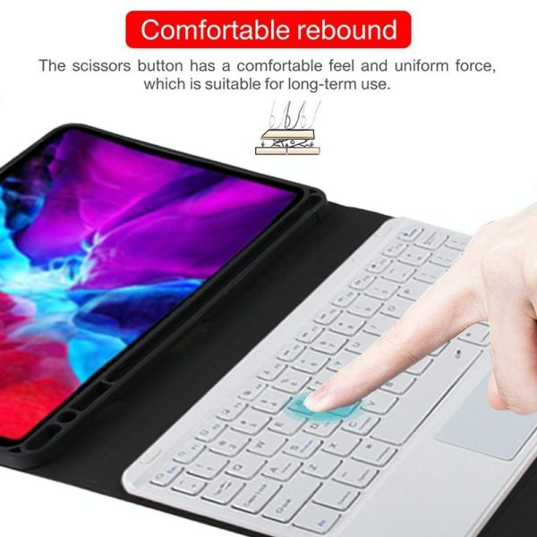 Bluetooth Tablet Case For Ipad Pro 11 With Touchpad & Pen Slot - Detachable Microfiber Leather - Dark Green - Image 10