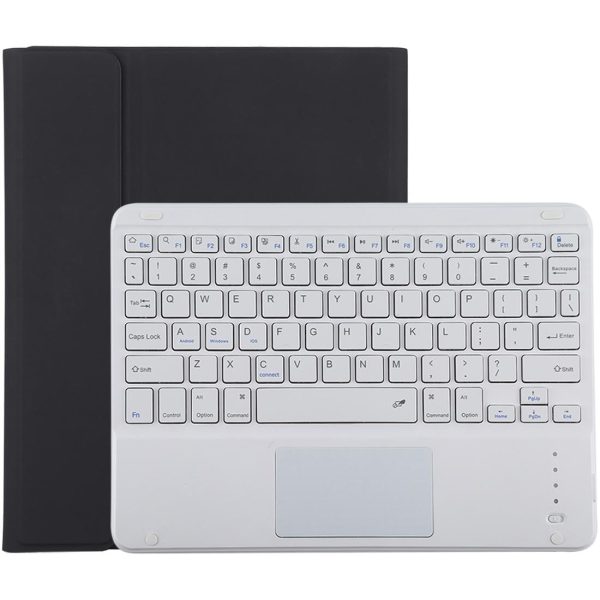Bluetooth Keyboard & Tablet Case For Ipad 10.2 / Ipad Air 2019 - Detachable Touch Pad Pen Slot Holder - Microfiber Leather - Dark Green - Image 11