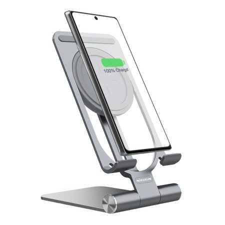 15W Foldable Wireless Charger & Phone Holder - Dark Gray