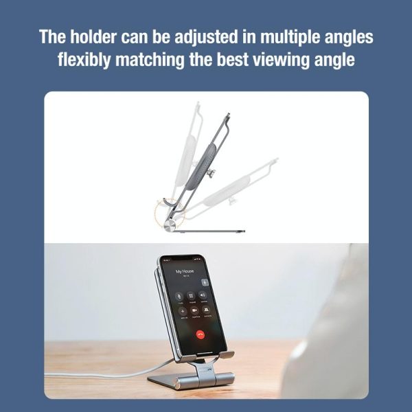 15W Foldable Wireless Charger & Phone Holder - Dark Gray - Image 7