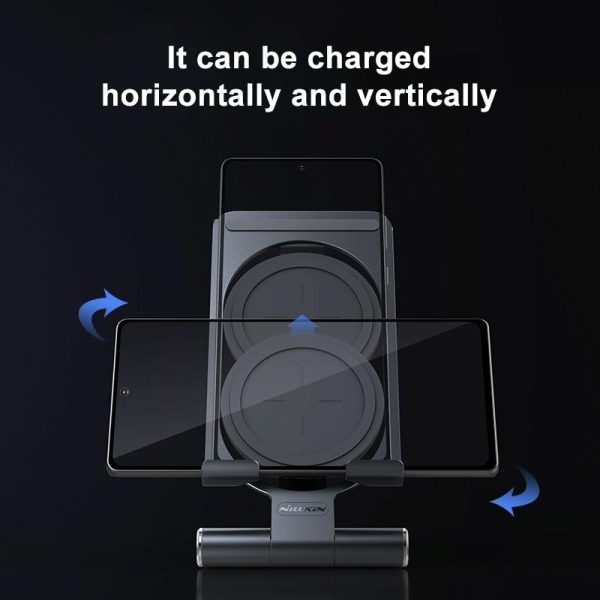 15W Foldable Wireless Charger & Phone Holder - Dark Gray - Image 8