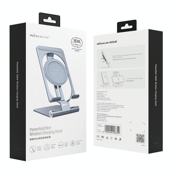 15W Foldable Wireless Charger & Phone Holder - Dark Gray - Image 11