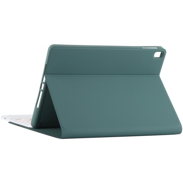Bluetooth Keyboard & Tablet Case For Ipad 10.2 / Ipad Air 2019 - Detachable Touch Pad Pen Slot Holder - Pink Leather - Dark Green - Image 14