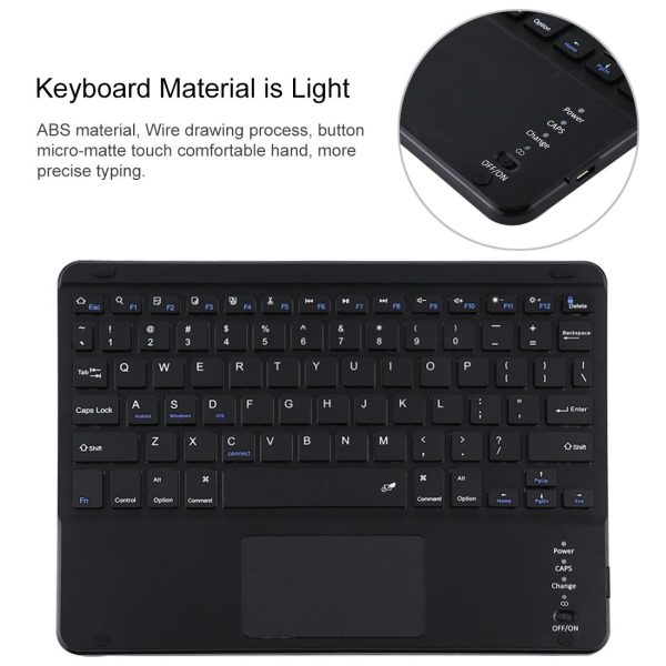 Bluetooth Keyboard & Tablet Case For Ipad 10.2 / Ipad Air 2019 - Detachable Touch Pad Pen Slot Holder - Microfiber Leather - Dark Green - Image 6