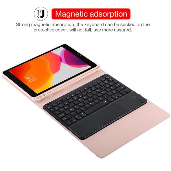 Bluetooth Keyboard & Tablet Case For Ipad 10.2 / Ipad Air 2019 - Detachable Touch Pad Pen Slot Holder - Microfiber Leather - Dark Green - Image 8