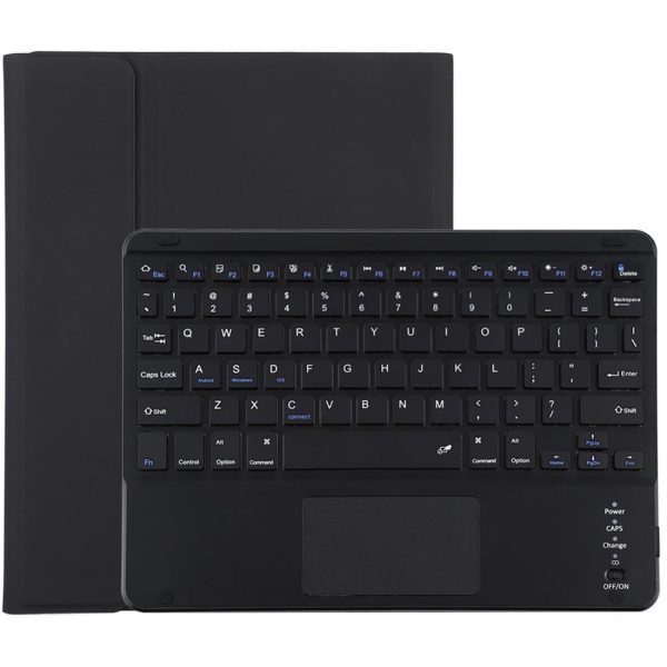 Bluetooth Keyboard & Tablet Case For Ipad 10.2 / Ipad Air 2019 - Detachable Touch Pad Pen Slot Holder - Microfiber Leather - Dark Green - Image 11