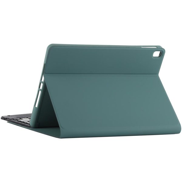 Bluetooth Keyboard & Tablet Case For Ipad 9.7 With Touch Pad Pen Slot & Holder - Detachable Microfiber Leather - Dark Green - Image 5