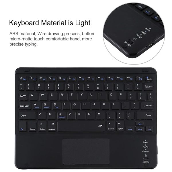 Bluetooth Keyboard & Tablet Case For Ipad 9.7 With Touch Pad Pen Slot & Holder - Detachable Microfiber Leather - Dark Green - Image 6