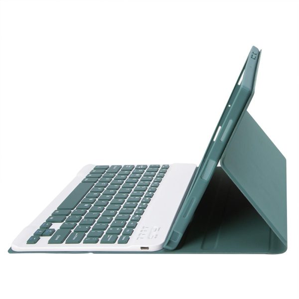 Ultra-Thin Bluetooth Keyboard Leather Tablet Case For Ipad 10.9 2022 With Pen Slot - Dark Green - Image 4