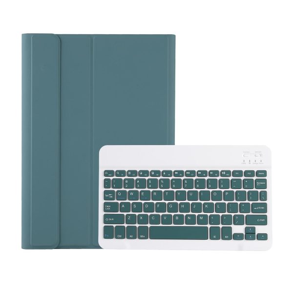 Ultra-Thin Bluetooth Keyboard Leather Tablet Case For Ipad 10.9 2022 With Pen Slot - Dark Green - Image 5