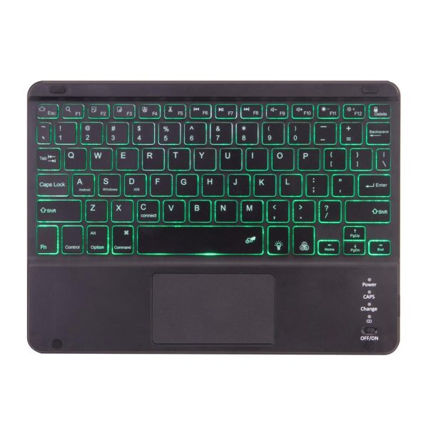 Detachable Bluetooth Keyboard Tablet Case For Ipad Pro 11 With Touchpad Pen Slot & Backlight - Plain Texture - Dark Green - Image 5