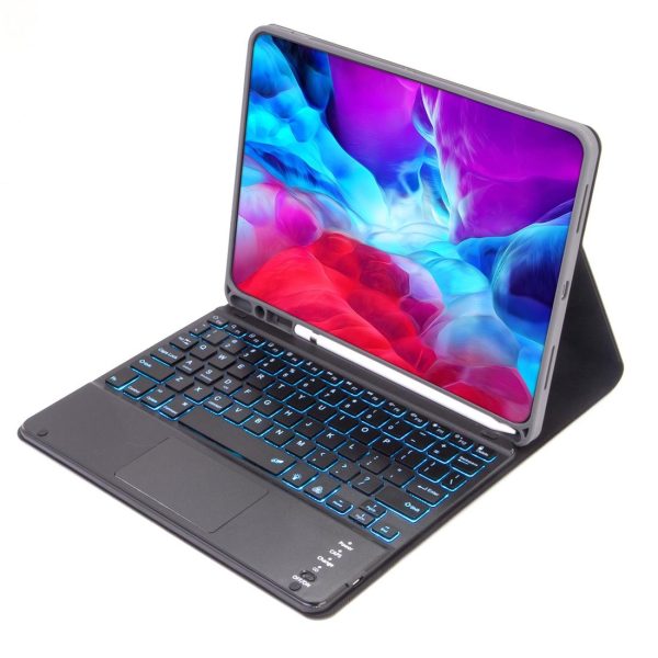 Detachable Bluetooth Keyboard Tablet Case For Ipad Pro 11 With Touchpad Pen Slot & Backlight - Plain Texture - Dark Green - Image 6