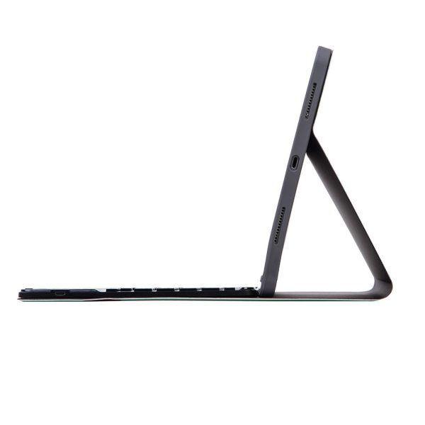 Detachable Bluetooth Keyboard Tablet Case For Ipad Pro 11 With Touchpad Pen Slot & Backlight - Plain Texture - Dark Green - Image 7