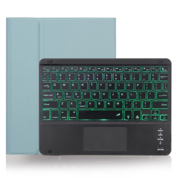 Detachable Bluetooth Keyboard Tablet Case For Ipad Pro 11 With Touchpad Pen Slot & Backlight - Plain Texture - Dark Green - Image 14