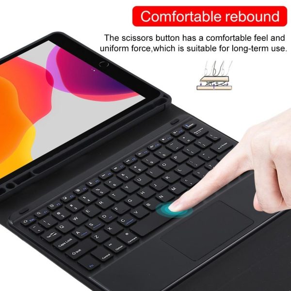 Bluetooth Keyboard & Tablet Case For Ipad Air 2020 - Detachable Touch Pad Pen Slot Microfiber Leather - Dark Green - Image 10