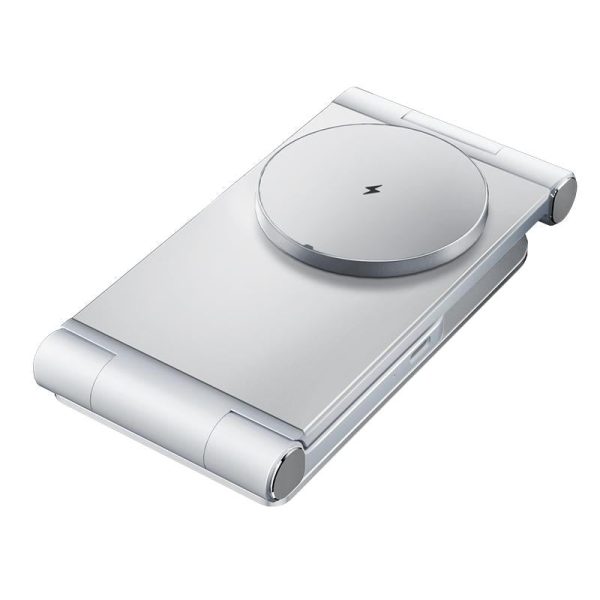 15W 3 In 1 Foldable Desktop Wireless Charger - Dark Gray - Image 3