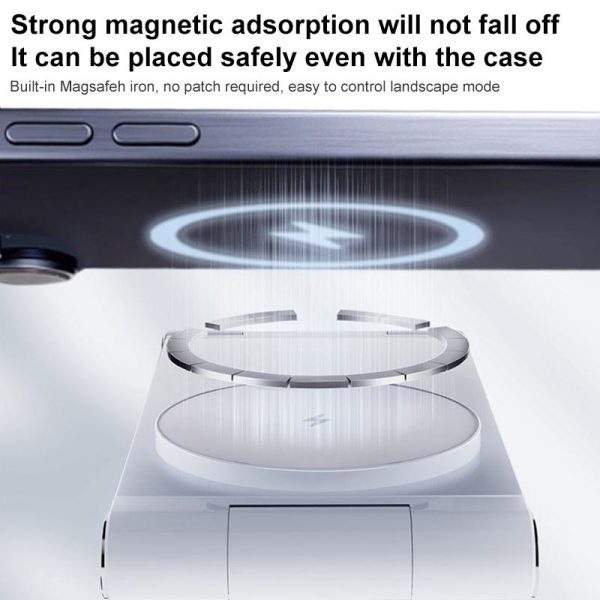 15W 3 In 1 Foldable Desktop Wireless Charger - Dark Gray - Image 9