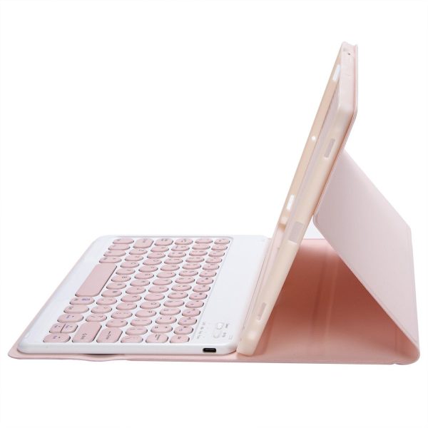 2022 Ipad 10.9 Bluetooth Keyboard Leather Case With Pen Slot - Lambskin Texture - Dark Green - Image 4