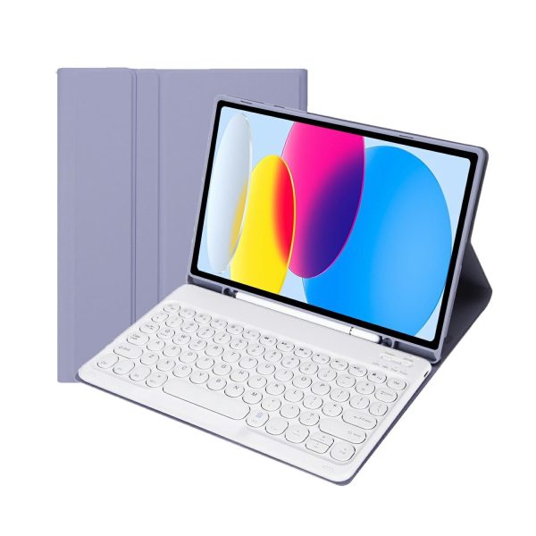 2022 Ipad 10.9 Bluetooth Keyboard Leather Case With Pen Slot - Lambskin Texture - Dark Green - Image 6