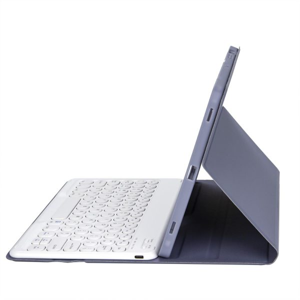 2022 Ipad 10.9 Bluetooth Keyboard Leather Case With Pen Slot - Lambskin Texture - Dark Green - Image 8