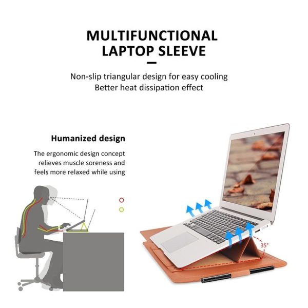 Universal Waterproof Laptop Bag Set With Handle Stand Pen Holder Winders Mouse & Charger Bags - Rose Gold - Image 6